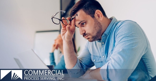 Man stressed at work